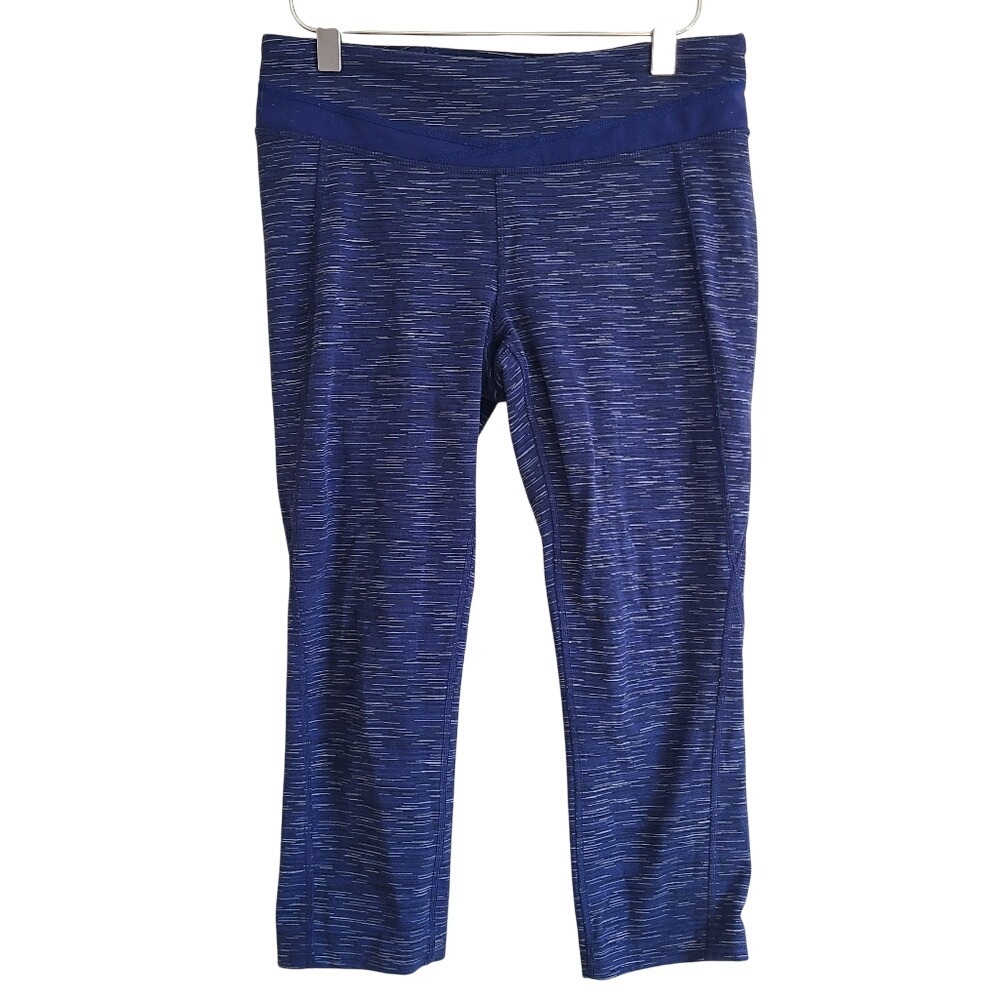 Lucy Blue Space Dye Powermax Low Rise 3/4 Length Activewear Leggings M Medium